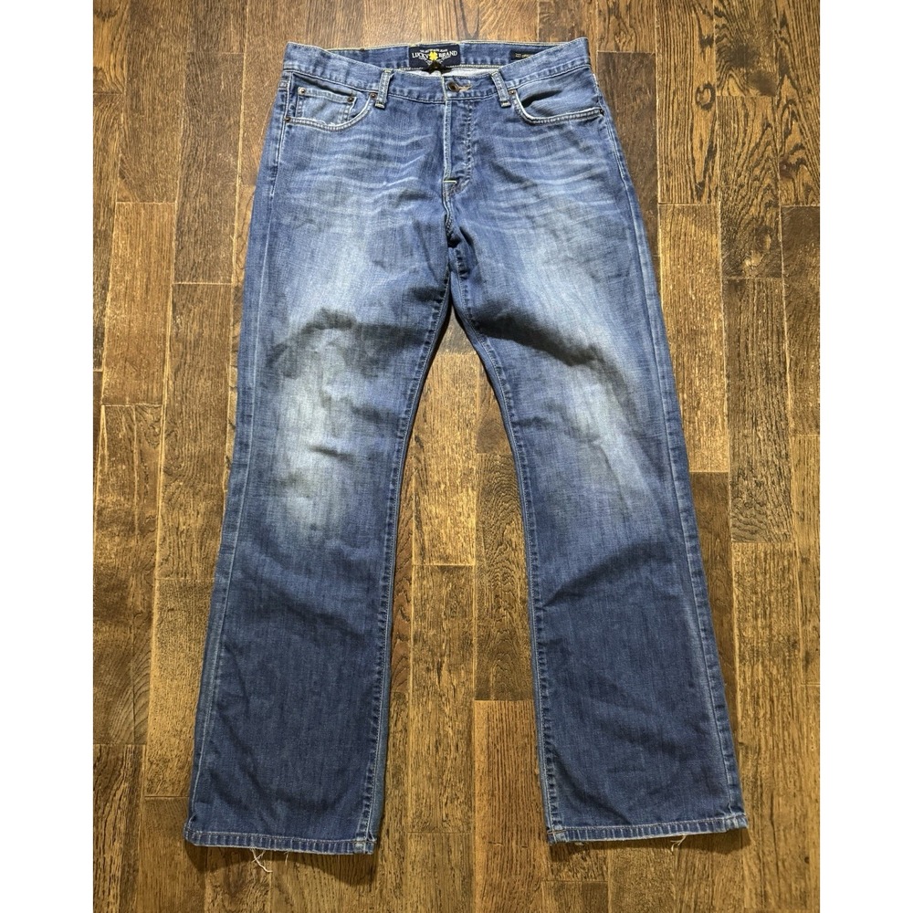 Lucky Brand Blue Jeans Mens Size 33x32 227 Original Bootcut Button Fly Low Rise